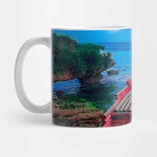 A coastal view point made from a bamboo longtail boat Mug